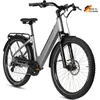 A studio shot of a silver electric bicycle against a white background. Produktbild-Vorschau