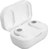 A pair of white wireless earbuds and their charging case are shown against a white background. Voir les images du produit
