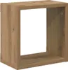 A single cube-shaped shelf unit made of wood-look material, shown from a three-quarter angle. Produktbild-Vorschau