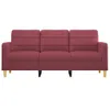 vidaXL 3-Sitzer-Sofa Weinrot 180 cm Stoff Produktbild-Vorschau 3