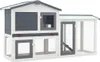 vidaXL Grand clapier à lapins gris et blanc 145x45x84 cm Voir les images du produit 7