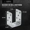 Aqbau 6er Set U-Pfostenträger zum Aufschrauben 70 mm – Produktbild-Vorschau 2