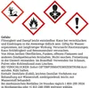 Safety warning symbols and text in German. Produktbild-Vorschau