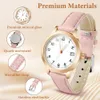 Orologio da donna in pelle, orologio analogico al quarzo da Anteprima dell’immagine prodotto 4