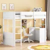 Hochbett mit Lattenrost, Schreibtisch, Leiter und Produktbild-Vorschau 1