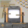 A close-up marketing image of an LED work light with feature callouts. Produktbild-Vorschau