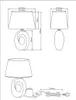 Stolní lampa - Stříbrně šedá - Bílá - Keramika - Látkové Náhled obrázku produktu 5