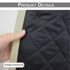 A close-up of a quilted fabric, likely a thermal curtain, with a hand touching the edge. Voir les images du produit