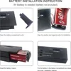 A collage of four images showing the steps for installing a 9V battery into a device. Produktbild-Vorschau