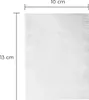A product image showing a white, translucent bag with dimensions indicated. Voir les images du produit