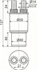 Technical drawing of a plumbing fitting with dimensions and labels. Produktbild-Vorschau