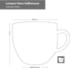 A diagram showing the dimensions of a coffee cup. Produktbild-Vorschau