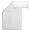 A white duvet and pillow are laid out on a white background. Produktbild-Vorschau