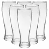 A group of six clear, empty beer glasses arranged in a studio setting against a white background. Podgląd zdjęcia produktu