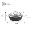A frying pan with a lid and measurement indicators. Náhľad obrázku produktu