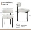 Hawthyhome  Esszimmerstühle(2St) Teddy Stoff Runde Boucle Produktbild-Vorschau 7