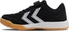 A side view of a black and white children's sneaker with a gum sole. Anteprima dell’immagine prodotto
