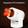 A close-up marketing image of a white car heater with glowing red heating elements. Produktbild-Vorschau