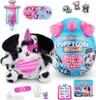 A collection of Rainbocorns Puppycorn Rescue toys and accessories, including a plush toy, a large egg-shaped container, a syringe, bandages, and stickers. Anteprima dell’immagine prodotto