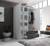 Kleiderschrank "Ivar" in Weiß Abs. Graphit mit 2 Schubladen Produktbild-Vorschau 3