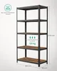 A tall, five-shelf metal storage rack with wood-effect shelves against a plain background. Produktbild-Vorschau