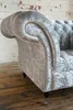 Chesterfield Sessel Fernseh Couch 1 Sitzer Sofa Textil Produktbild-Vorschau 8