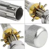 A collage of four close-up images of a lock picking tool. Produktbild-Vorschau