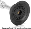 Close-up of a suction cup with a threaded metal insert, attached to a silver handle. Anteprima dell’immagine prodotto