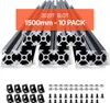 A collection of aluminum extrusions and hardware for construction or DIY projects. Anteprima dell’immagine prodotto