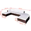 vidaXL 6 tlg. Garten Lounge Set mit Auflagen Poly Rattan Produktbild-Vorschau 6