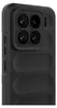 A close-up view of the back of a black smartphone case, focusing on the camera module and textured grip. Produktbild-Vorschau