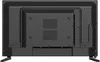 The back of a black television set is shown, resting on its stand. Náhled obrázku produktu