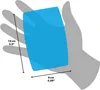 A hand holding a blue rectangle with dimensions indicated. Náhled obrázku produktu