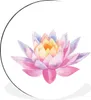 MuchoWow® Aluminium Wandkreis Aquarell - Blume - Seerose Ø Produktbild-Vorschau 1