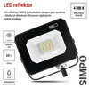LED reflektor SIMPO 10 W, černý, neutrální bílá Náhled obrázku produktu