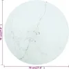 vidaXL Tischplatte Weiß Ø70x0,8 cm Hartglas in Marmoroptik Produktbild-Vorschau 3