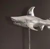 FineBuy Dekofigur Hai Aluminium Silber Maritim 70 cm mit Produktbild-Vorschau 4