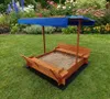 Sandkasten LIGNI Holzsandkasten Sonnenschutz Dach Holz Produktbild-Vorschau 2