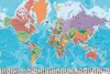 Plakatowa mapa świata jest fizyczno-polityczna Podgląd zdjęcia produktu 1