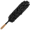A black duster with a wooden handle is shown against a white background. Náhled obrázku produktu