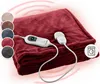 A folded red electric blanket with a controller and a washing machine icon. Podgląd zdjęcia produktu