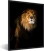 MuchoWow® MuchoWow® Gerahmtes Poster Löwe - Licht - Schwarz Produktbild-Vorschau 1
