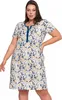 Charmante Floral Nachthemd Kurze Ärmel Pyjamas Damen Moraj Produktbild-Vorschau 2
