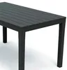 Gartentisch 138x80cm Holz-Optik Kunststoff Terrasse Anthrazit rechteckig Balkon Produktbild-Vorschau