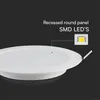 A close-up of a recessed round LED panel light with a diagram showing an SMD LED. Náhled obrázku produktu