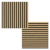 Two acoustic panels with wood slats and black backing are arranged in an L-shape on a white background. Anteprima dell’immagine prodotto