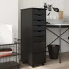 vidaXL Skriňa na kolieskach so zásuvkami MOSS Black z Náhľad obrázku produktu 1