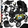 A collage of different components and color options for a KESSER® Loops Kinderwagen 4 in 1 Kombikinderwagen. Produktbild-Vorschau