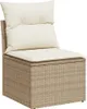 Beige 9-tlg. Garten-Sofagarnitur mit Kissen Beige Poly Produktbild-Vorschau 5