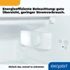 Interior view of a white refrigerator, showing the light and temperature control unit. Produktbild-Vorschau